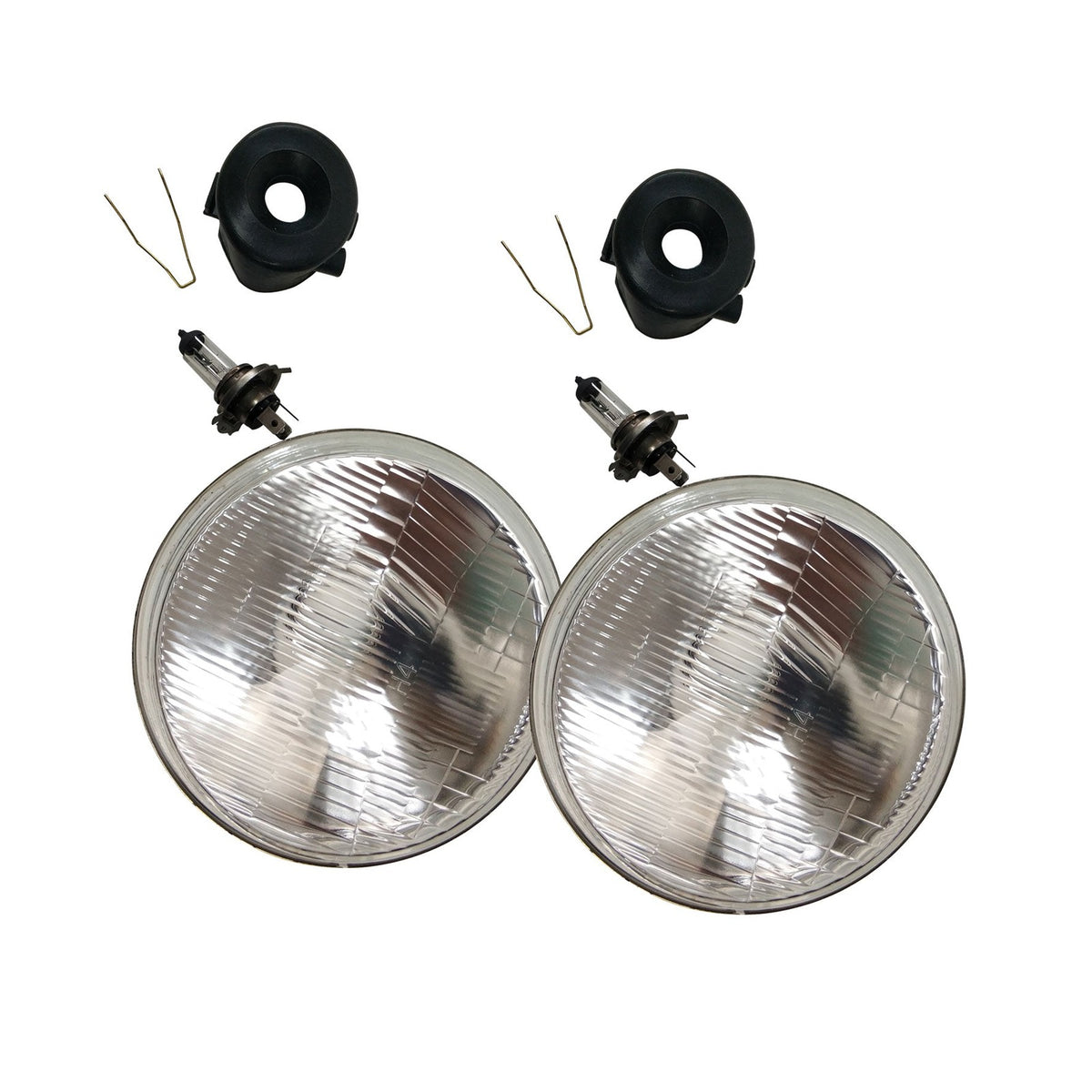 Headlight Kit Semi Sealed Headlamps with Super Bright H4 60W 7" Round 178mm