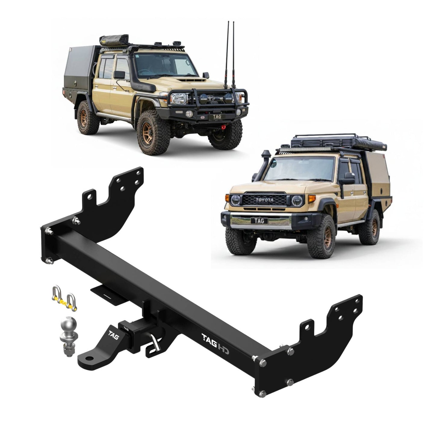 Heavy Duty Towbar for Toyota Landcruiser - Single & Dual Cab Chassis (08/2012 - on)