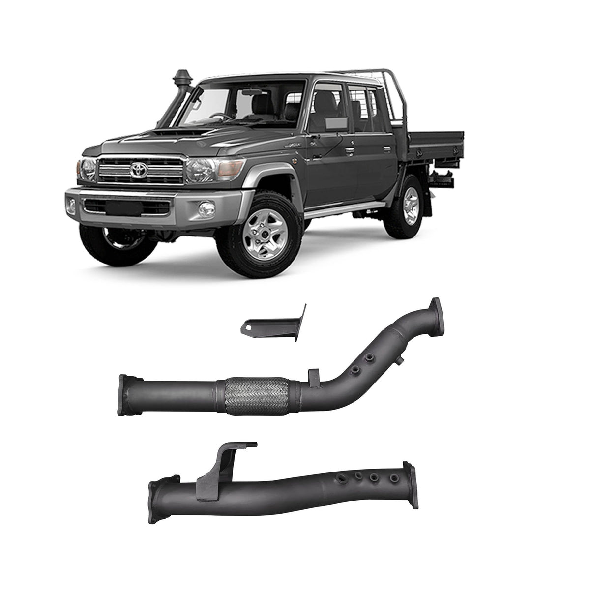 Extreme Duty 3" Exhaust DPF Adaptor Kit for the Toyota LandCruiser 76 Series Wagon, 79 Series Single & Dual Cab