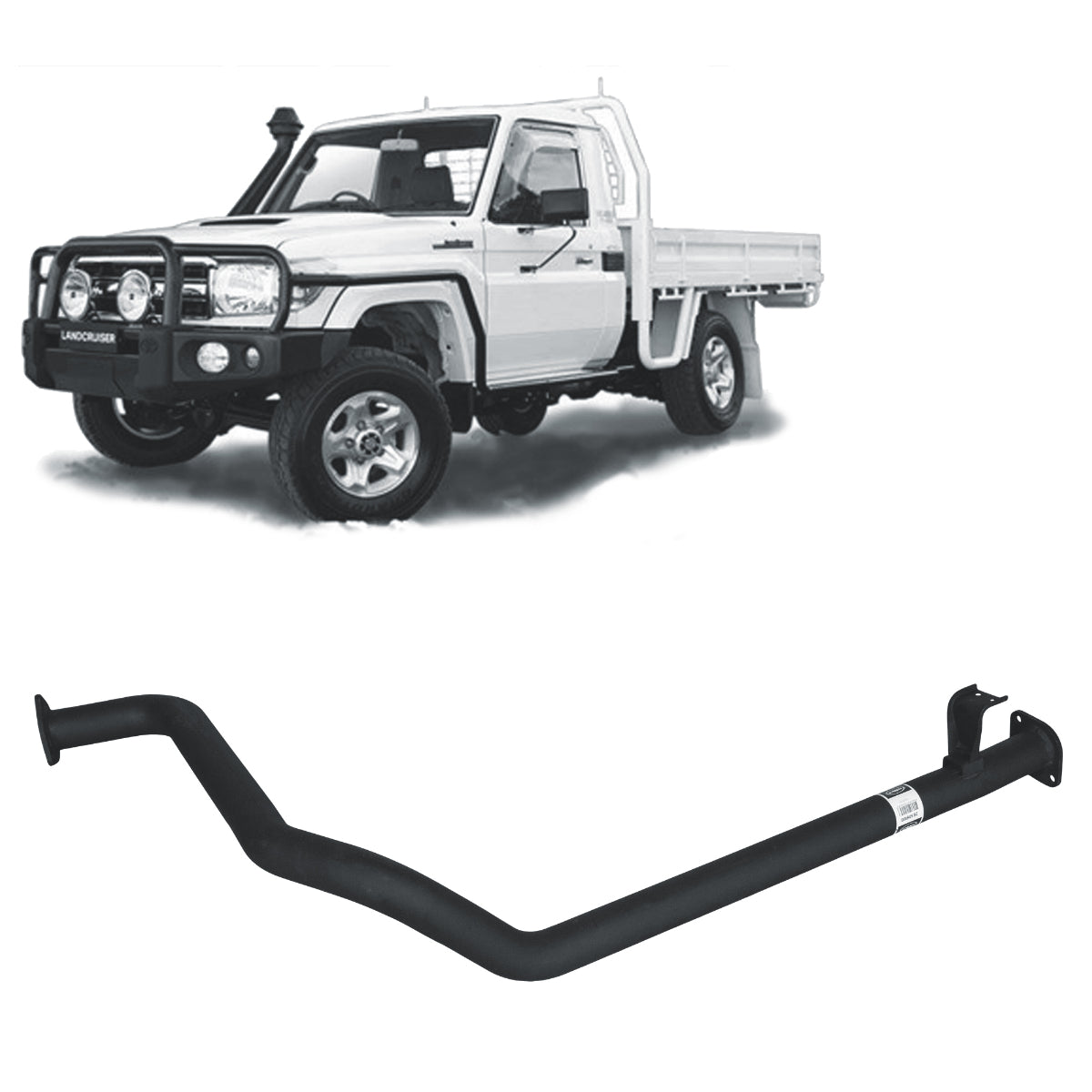 2.5" Exhaust for the Toyota LandCruiser 79 Series 1HZ w/ Muffler