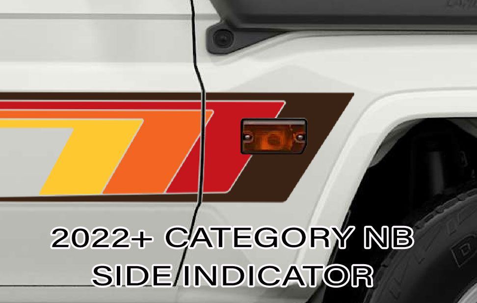 Broome body stripe kit - J78 Series Toyota Land Cruiser Troop Carrier side indicator detail