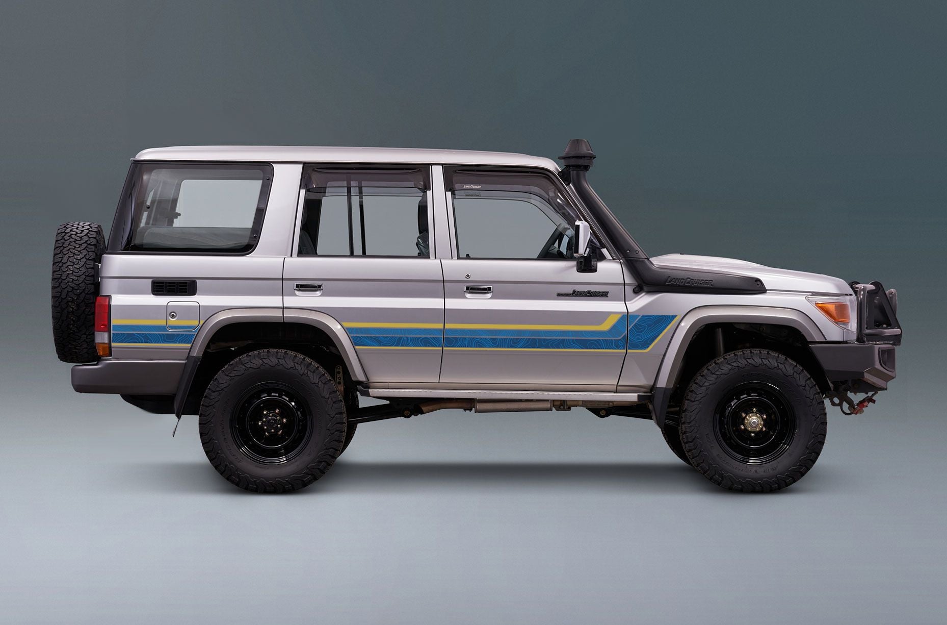 70 Series Land Cruiser Decal Body Stripe Kit (Limited Edition Topographic Renmark) - 76 Series (2007-)