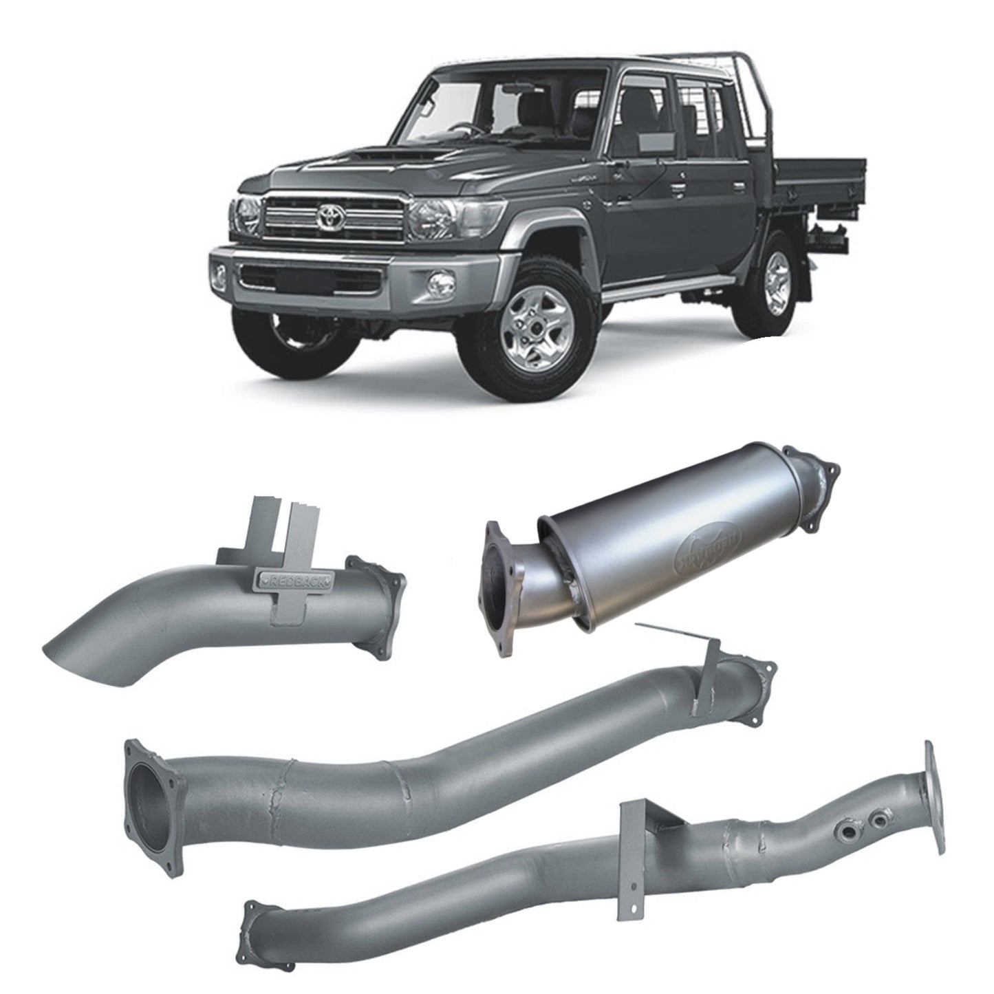 70 Series Land Cruiser Extreme Duty 4 DPF Back Exhaust - 79 Series Dual Cab