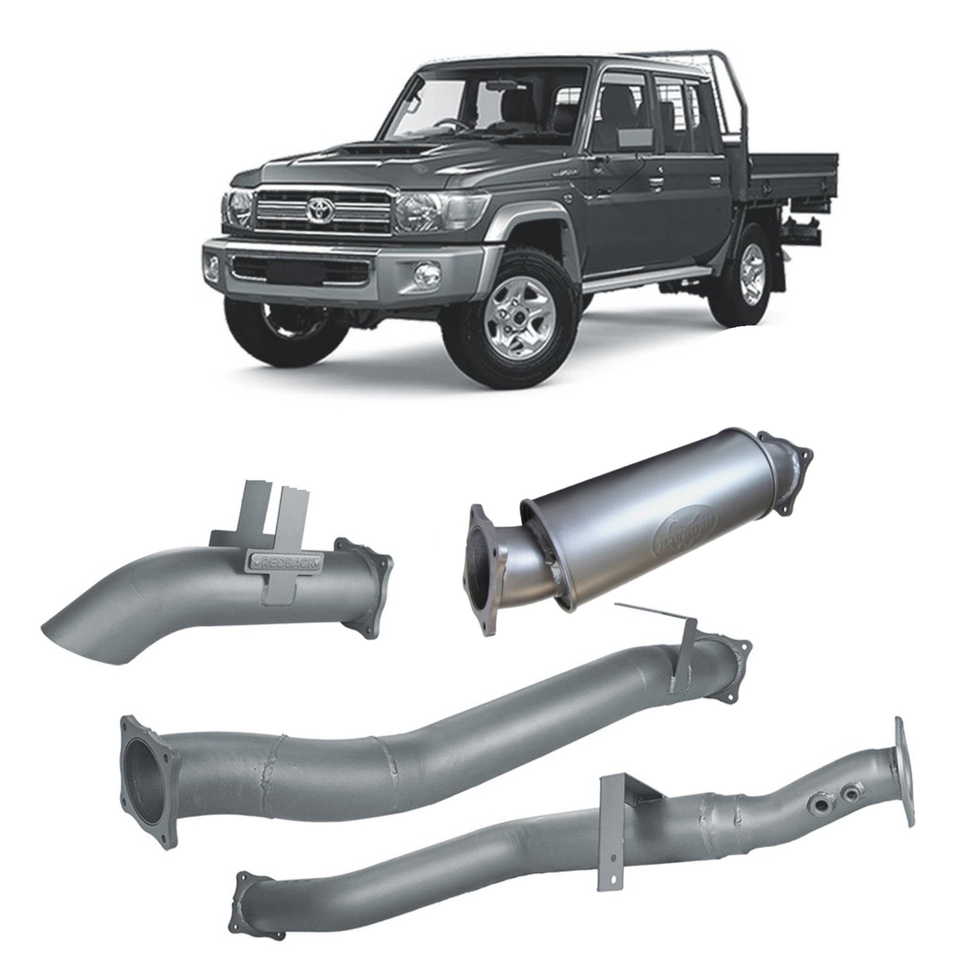 70 Series Land Cruiser Extreme Duty 4 DPF Back Exhaust - 79 Series Dual Cab