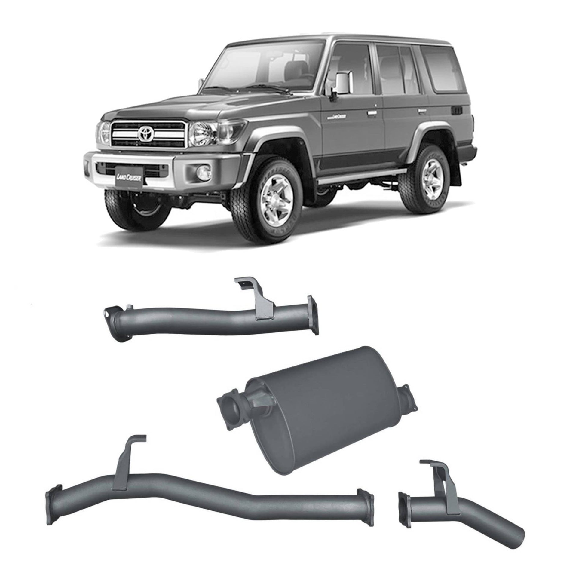 70 Series Land Cruiser Extreme Duty Exhaust - 76 Series Wagon (09/2016 - On)