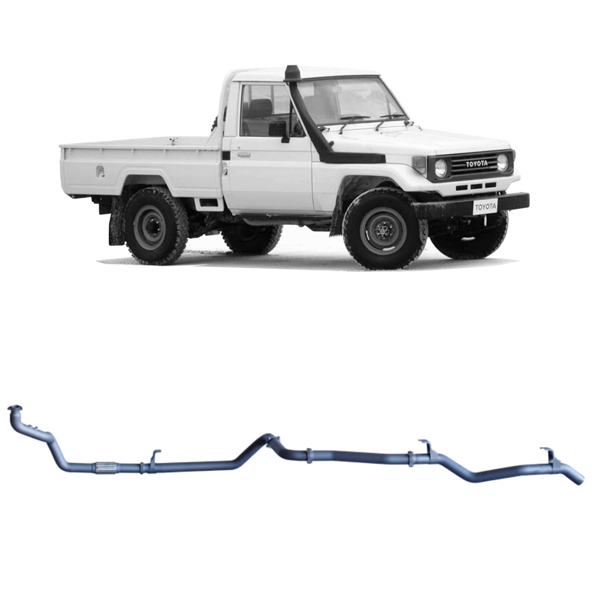 70 Series Land Cruiser Extreme Duty Exhaust - 78 Series (01/1990 - 01/2007), 75 Series (03/1990 - 11/1999)