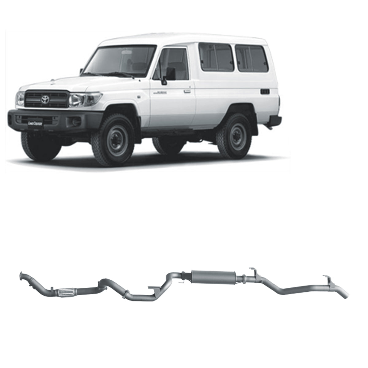 70 Series Land Cruiser Extreme Duty Exhaust - 78 Series 4.2L TD (01/2001 - 01/2007)