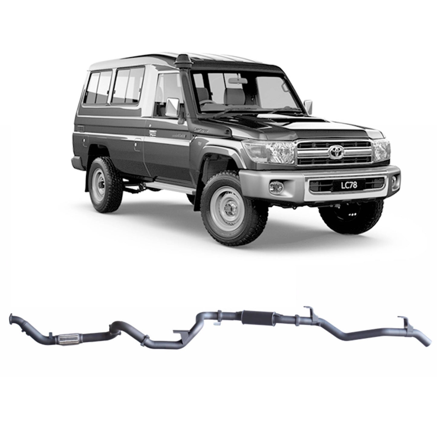 70 Series Land Cruiser Extreme Duty Exhaust - 78 Series Troop Carrier (03/2007 - 10/2016)