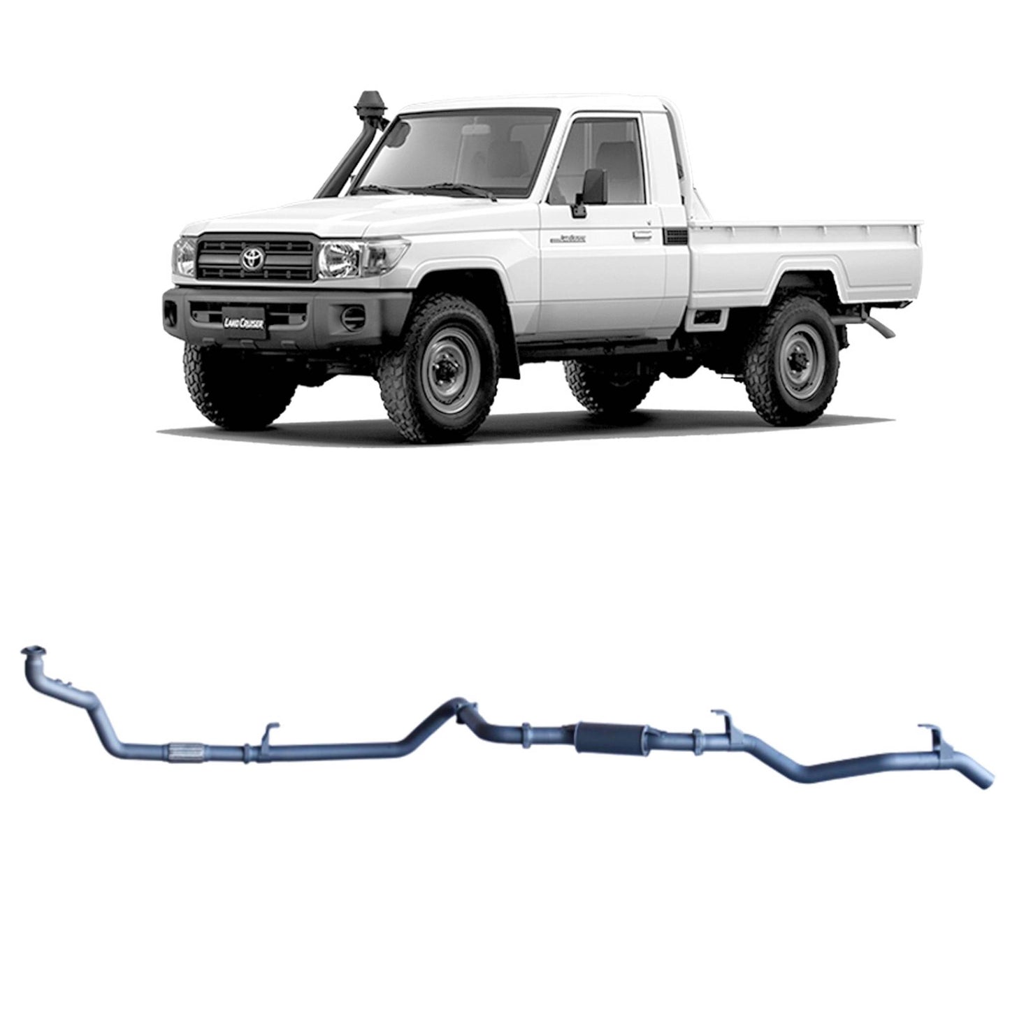 70 Series Land Cruiser Extreme Duty Exhaust - 79 Series 4.2L 1HZ (10/1999 - 01/2007)