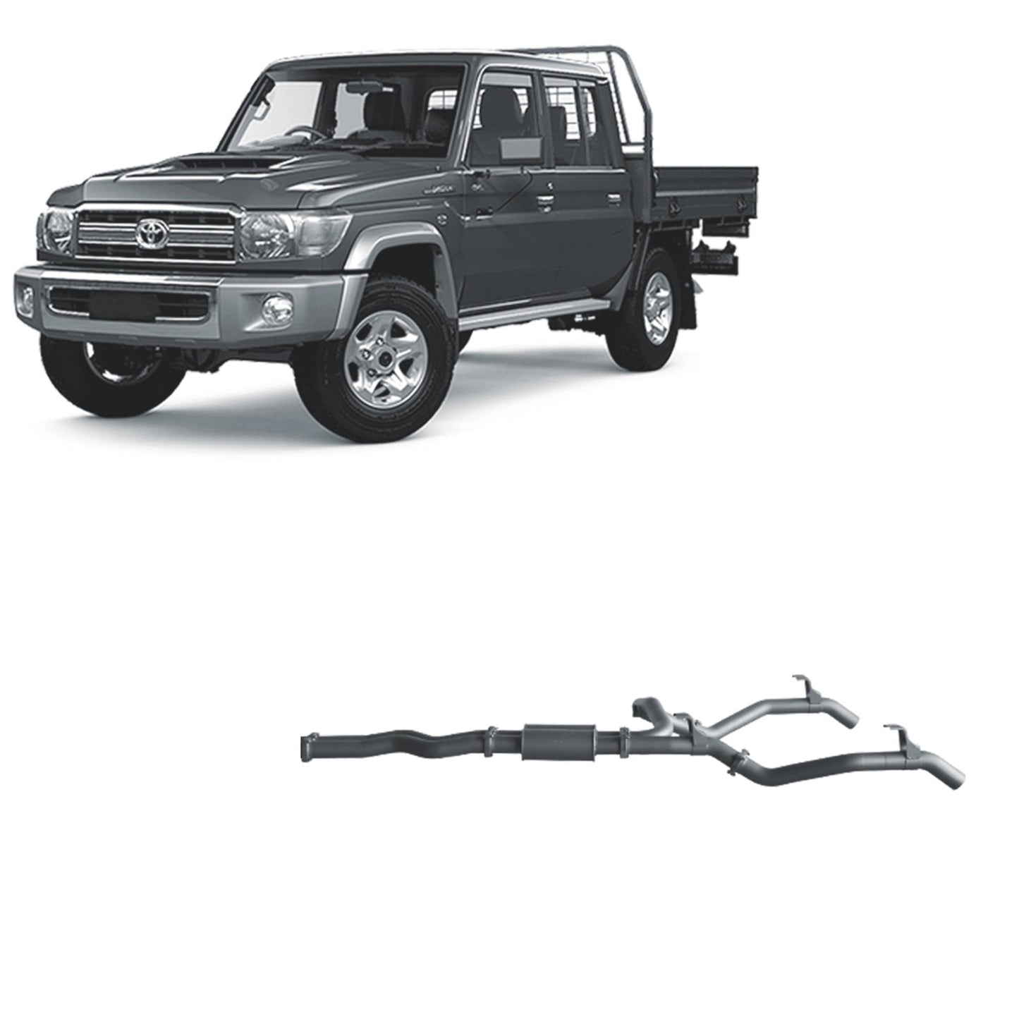 70 Series Land Cruiser Extreme Duty Twin Exhaust - 79 Series Single and Dual Cab (11/2016 - On)
