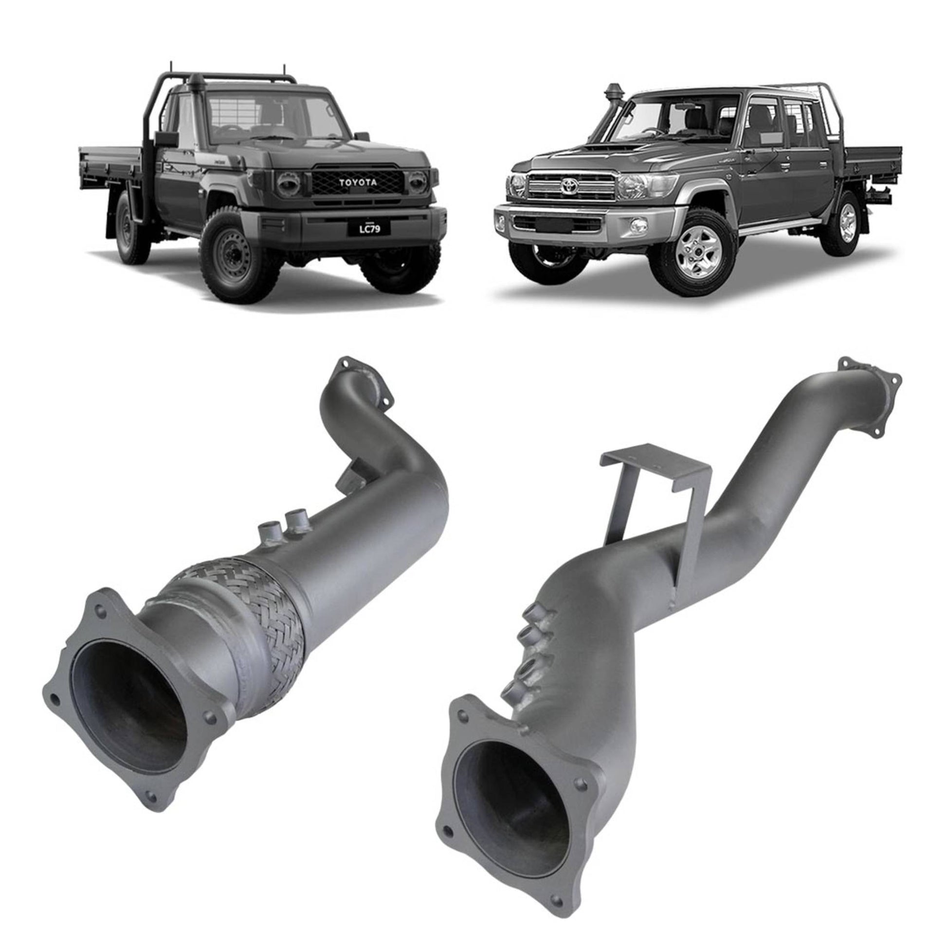 Toyota Land Cruiser Redback Extreme Duty 4" Exhaust DPF Adaptor Kit for Toyota Landcruiser 79 Series (2016 - on)