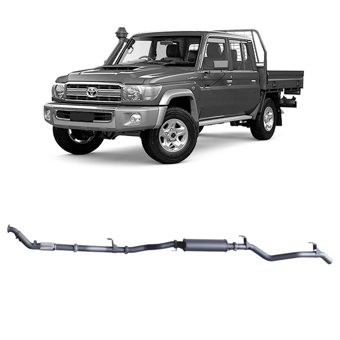 Toyota Land Cruiser Redback Extreme Duty Exhaust for Toyota Landcruiser 79 Series Double Cab (01/2012 - 10/2016)