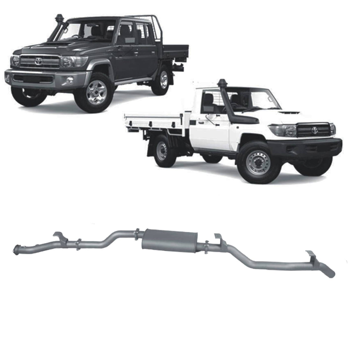 Toyota Land Cruiser Redback Extreme Duty Exhaust for Toyota Landcruiser 79 Series Single and Double Cab (11/2016 - on)