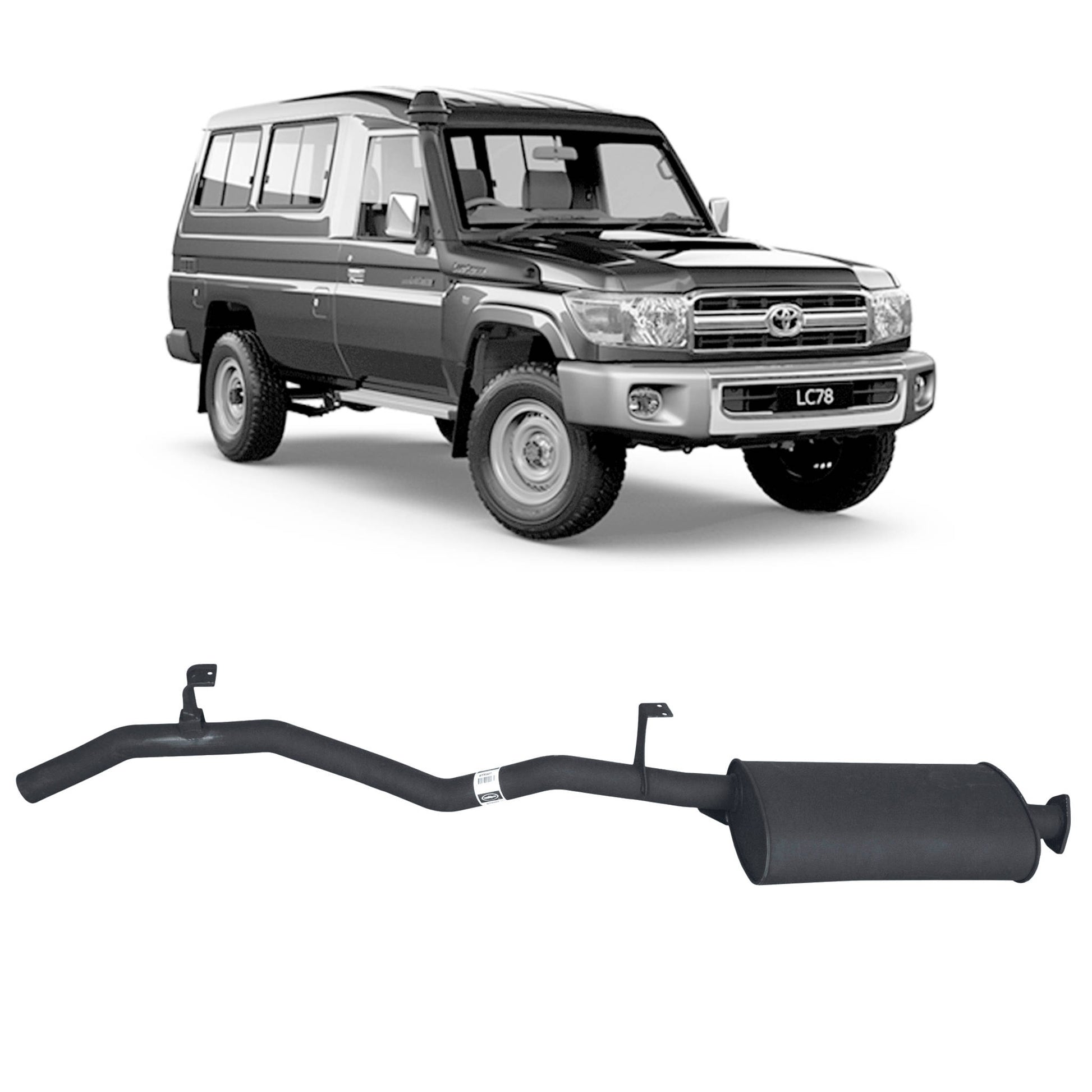Toyota Land Cruiser Redback Performance Tailpipe Assembly for Toyota Landcruiser 75/78/79 Series 4.2L 1HZ (01/1990 - 01/2007)