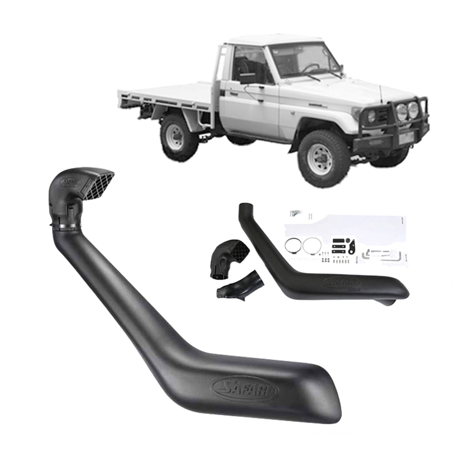 70 Series Land Cruiser Safari V-Spec Snorkel – Toyota LandCruiser 75/78/79 Series (1990–2007) 4.2L Diesel