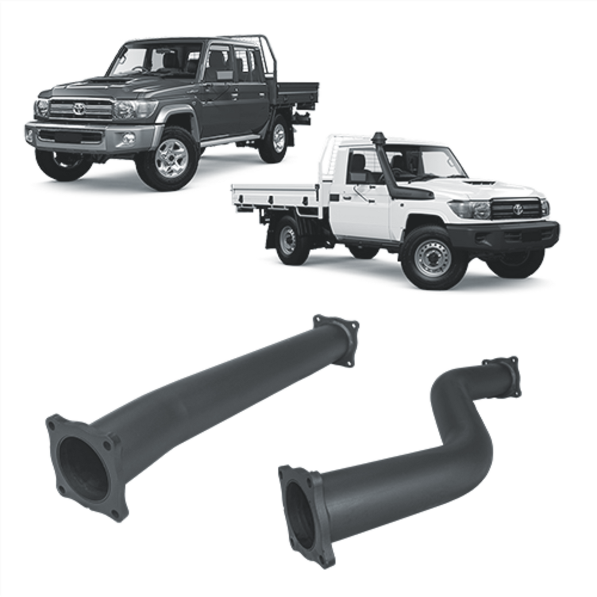 Extreme Duty 3" DPF Back Exhaust for the Toyota LandCruiser 79 Series w/ Auxiliary Fuel Tank (11/2016 - On) (view 8)