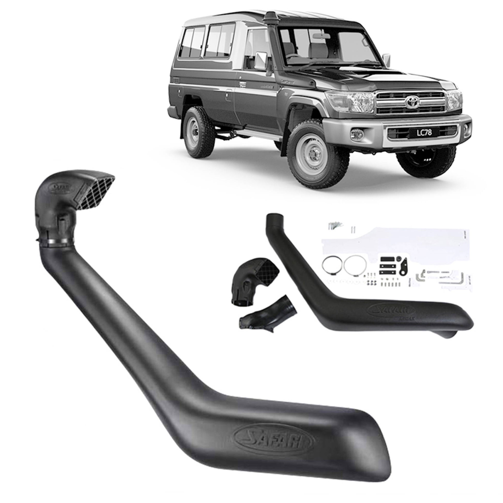 Safari ARMAX Snorkel for the Toyota LandCruiser 75/78/79 Series (1990–2007) 4.2L Diesel (view 3)