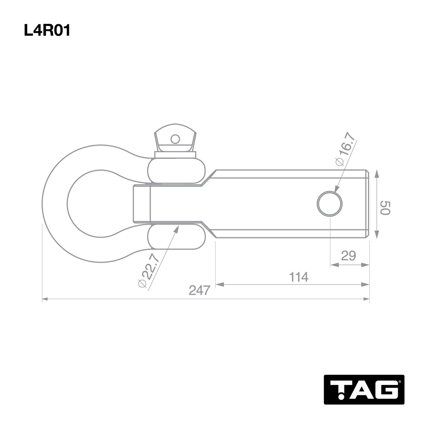 Recovery Hitch - Fixed Bow Shackle (4.75T)